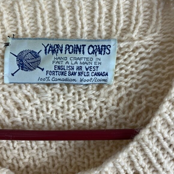 Yarn Point Crafts Canadian-Made Wool Fisherman's Cardigan Sweater - Picture 4 of 9